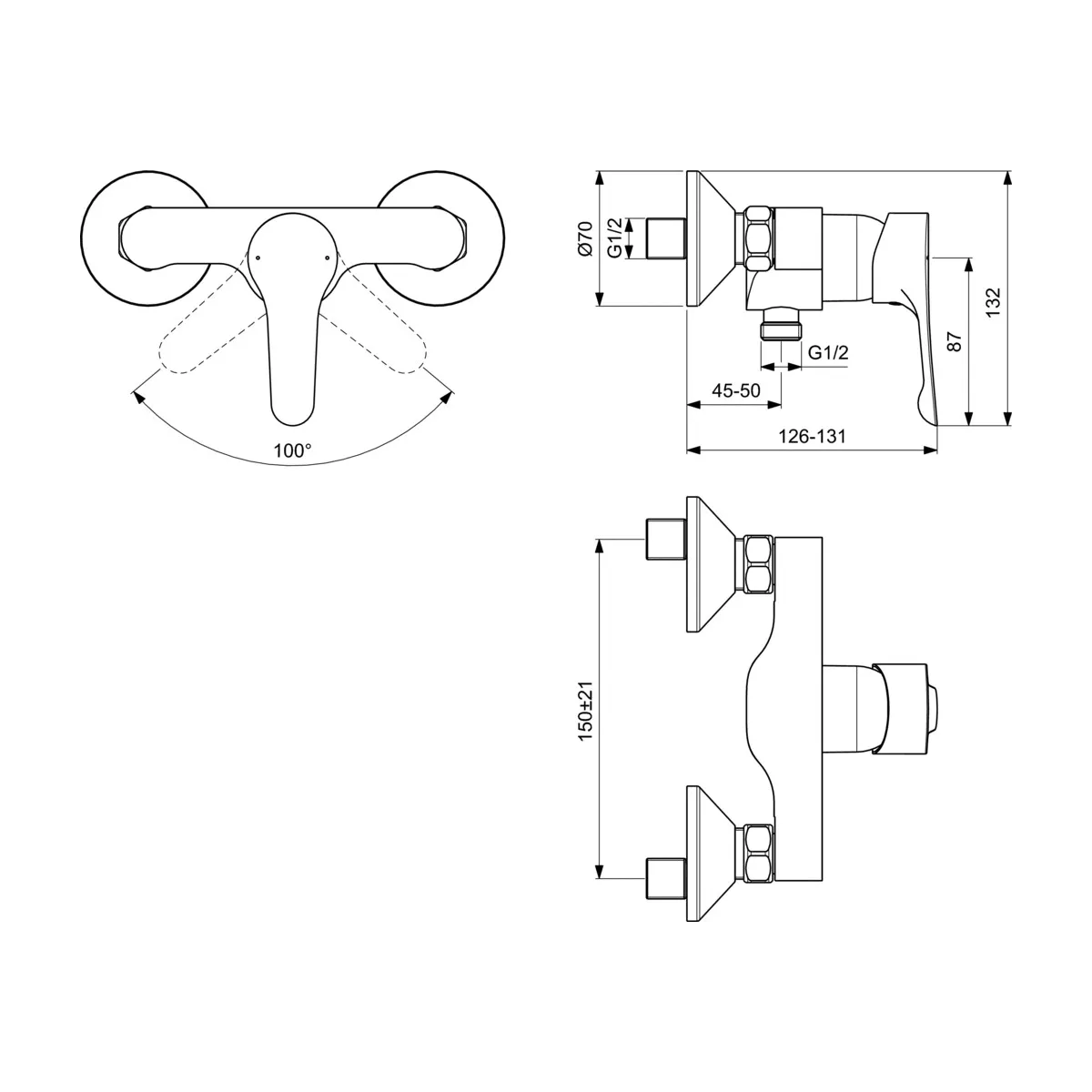 Miscelatore esterno doccia vasca BC488AA Alpha Ideal...