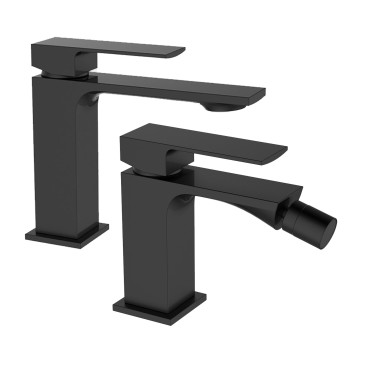 set di miscelatori neri TBOL ideali per bagni dal design moderno