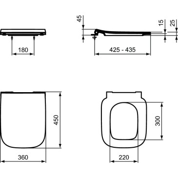 Tavoletta wc ideal standard Ideal B T500201 sgancio rapido