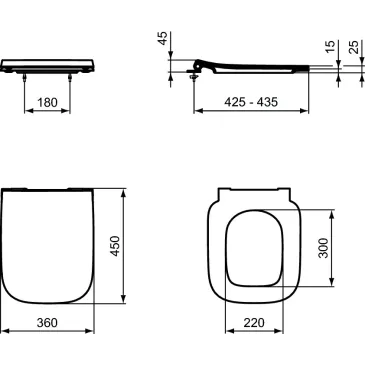Tavoletta wc ideal standard Ideal B T500201 sgancio rapido