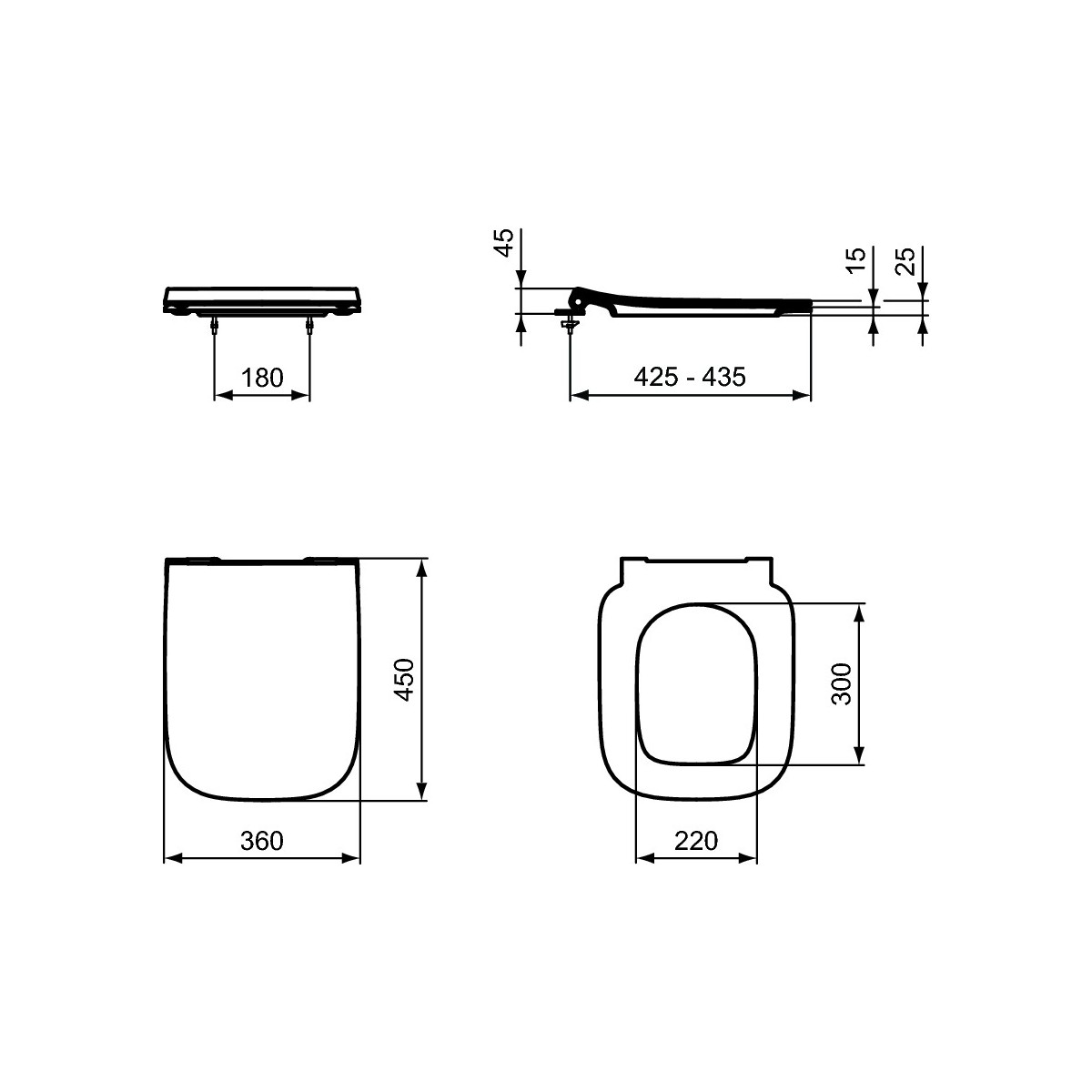 Idealer Standard-Toilettensitz Ideal B T500201...