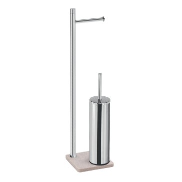 Piantana Portarotolo e Portascopino trilly con base Beige