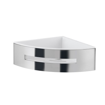Mensola Portaoggetti Doccia Angolare Ago Cromato/Bianco | Design Moderno