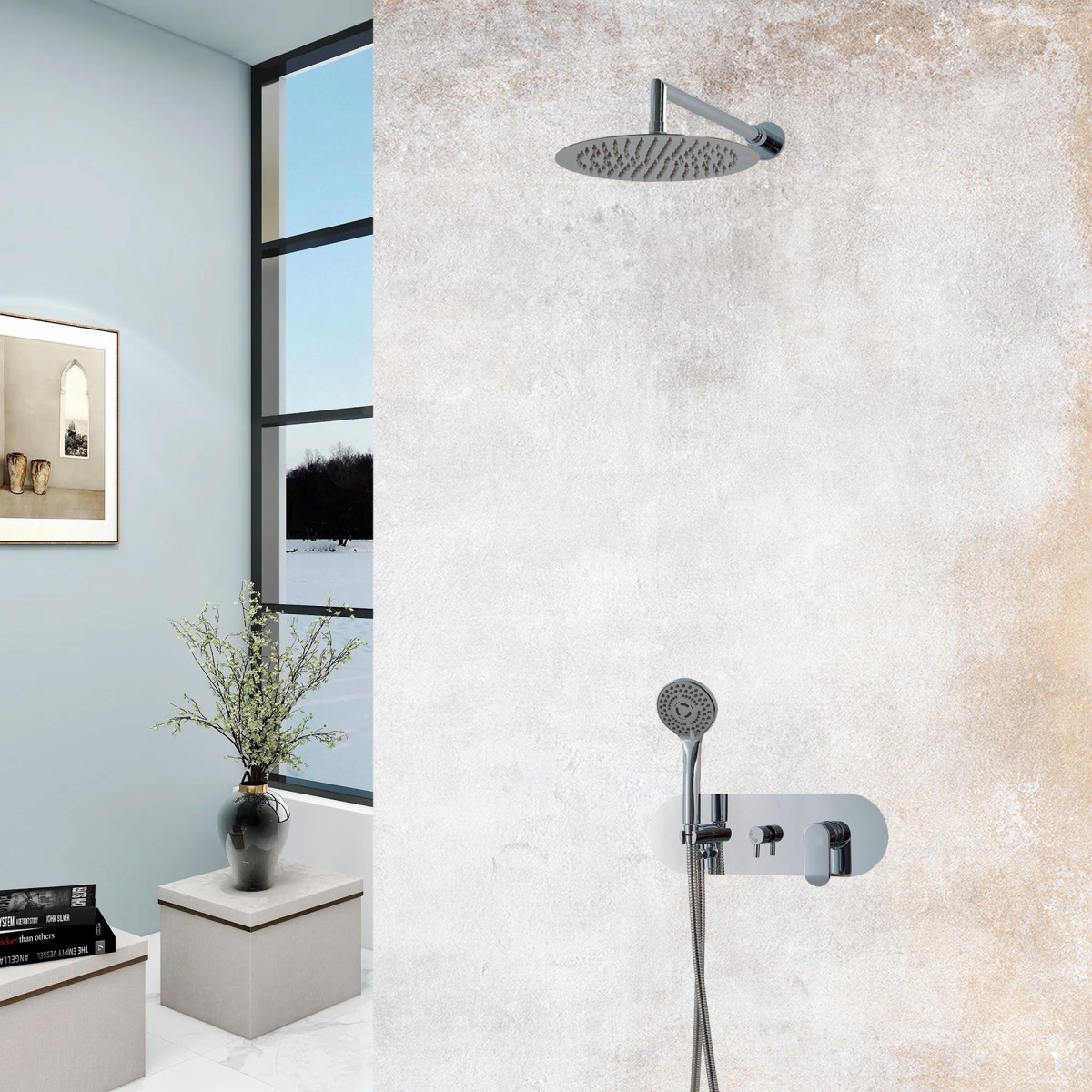 Kit doccia di design Soffione 20x20 - Braccio Doccia -...