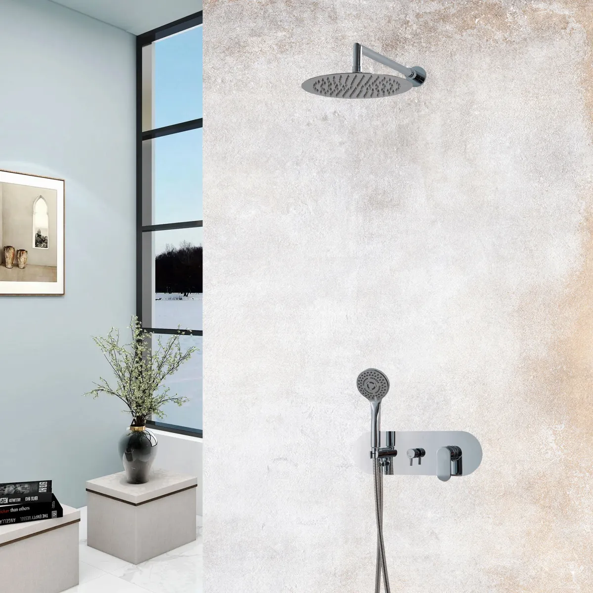Kit doccia di design Soffione 20x20 - Braccio Doccia -...