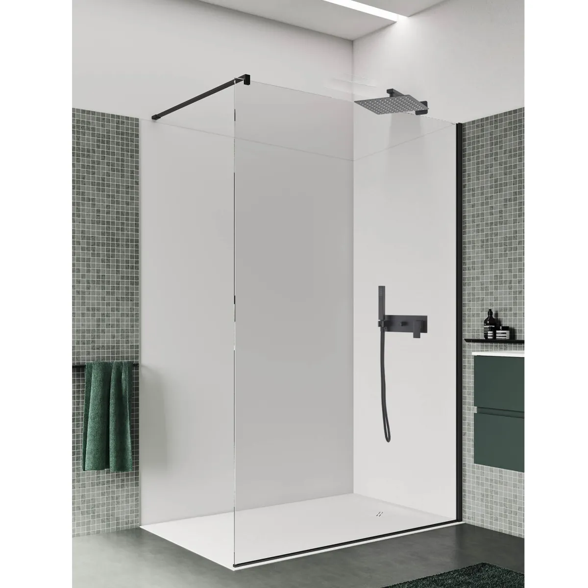 Duschset Poseidon im quadratischen Design SCHWARZ