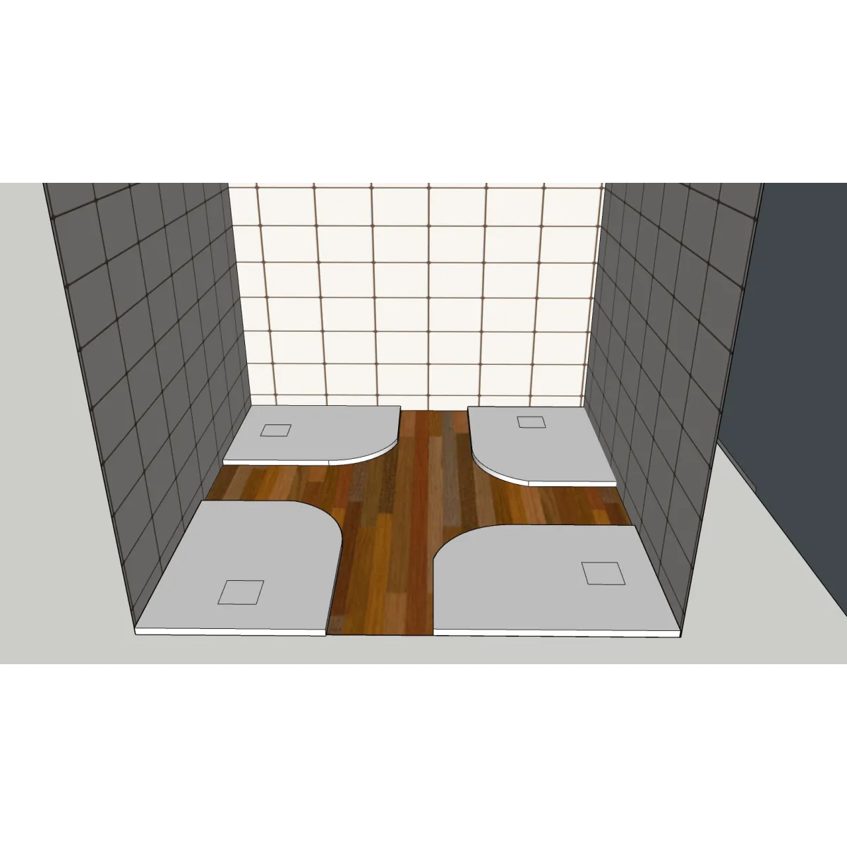 Receveur de douche semi-circulaire 90x70 70x90 en résine...