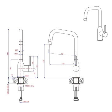 Rubinetto Cucina Acciaio Inox SATINATO BOTTLE
