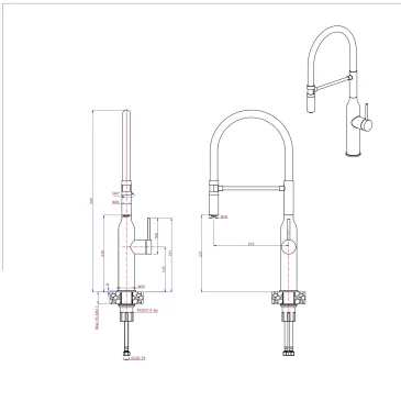 BOTTLE (X) - Rubinetto Cucina Acciaio Inox Doccetta