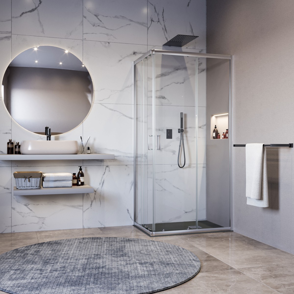 Cabine de douche en verre abordable | Installation rapide...