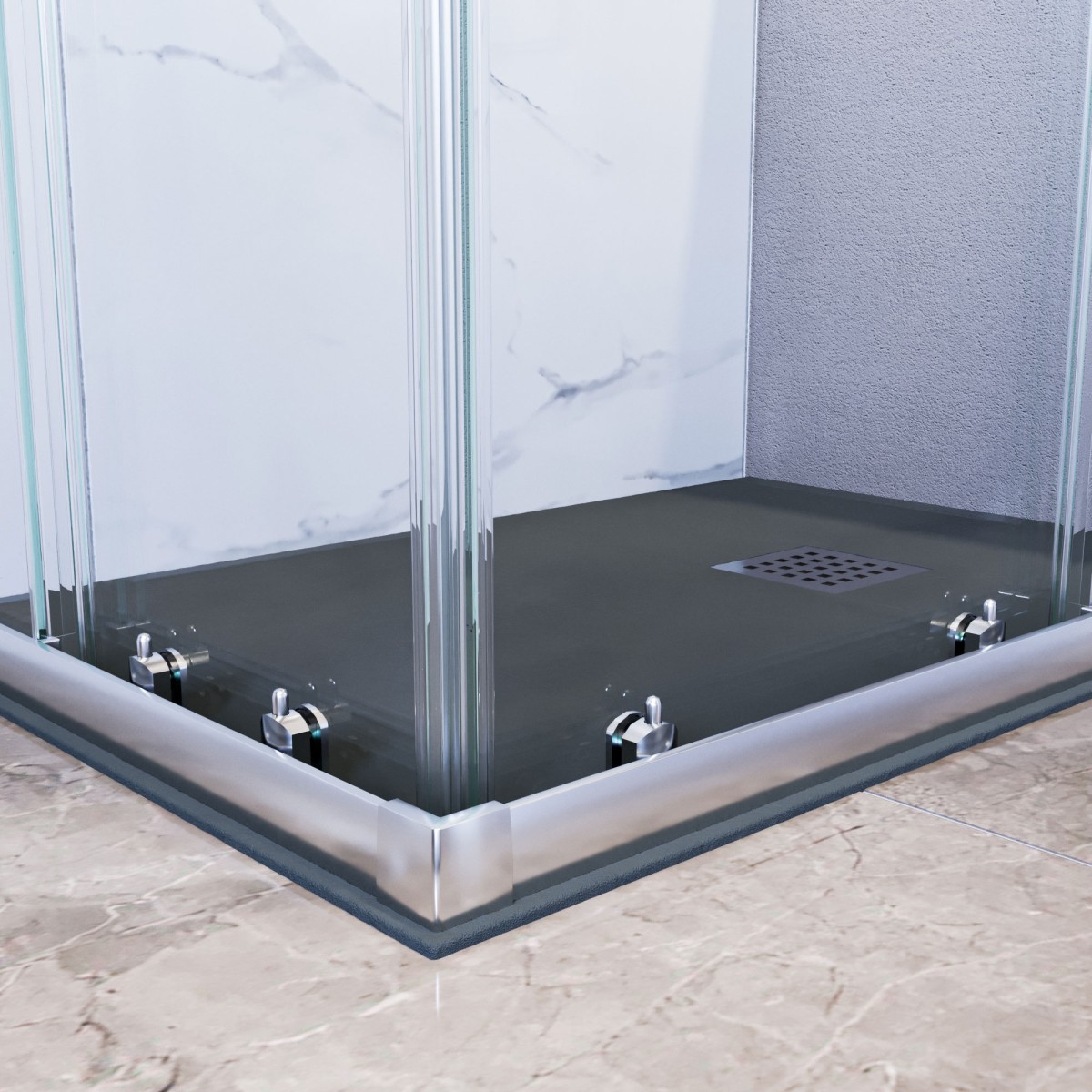 Cabine de douche abordable en verre sur 3 côtés |...