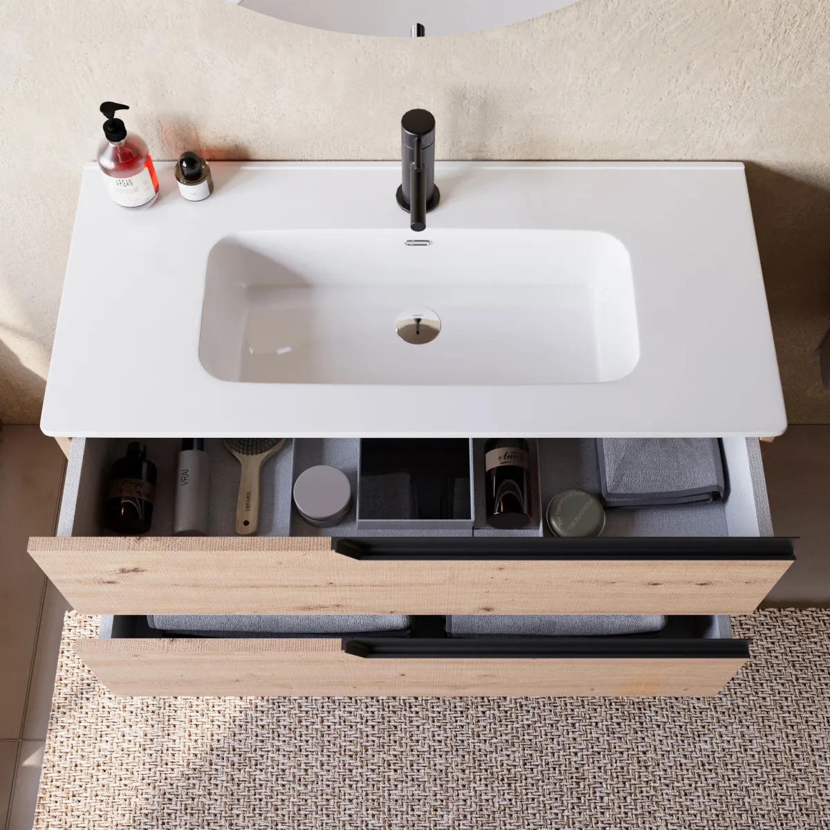 Mobile bagno 100cm Sospeso ROVERE CARTAGENA - JAGUAR