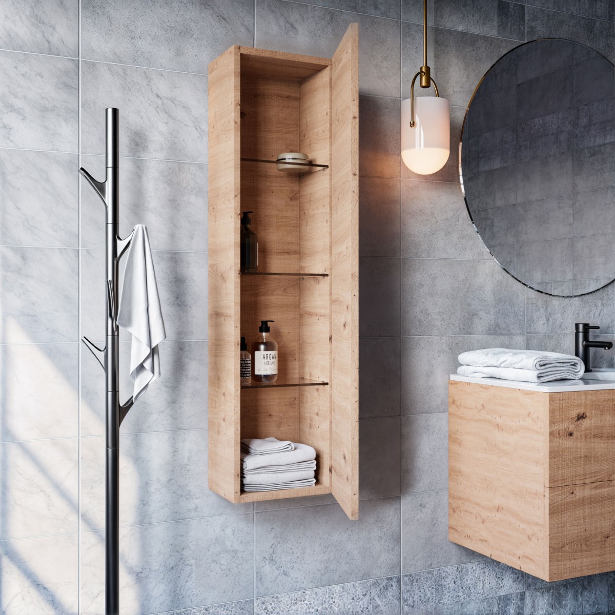 Colonna Bagno sospesa Rovere Cartagena 120x35x20