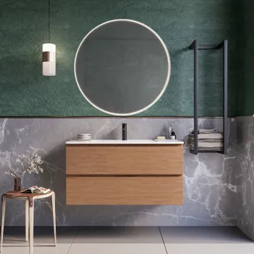 Mobile bagno sospeso 80cm legno naturale nodato ARMONY