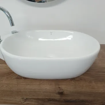 GIO Aufsatzwaschbecken 48,5 x 35 cm, glänzend weiße Keramik