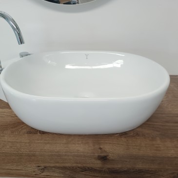 Lavabo da Appoggio GIO 48,5x35 Ceramica Bianco Lucido
