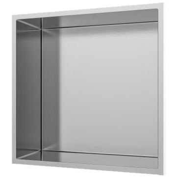 GLAMOUR 30x30 Wandnische aus gebürstetem Stahl, Tiefe 8 cm