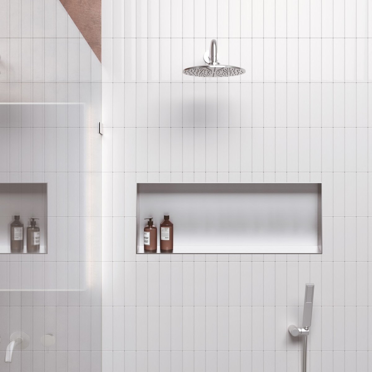 Nicchia da parete 60x30 in acciaio spazzolato Doccia GLAMOUR