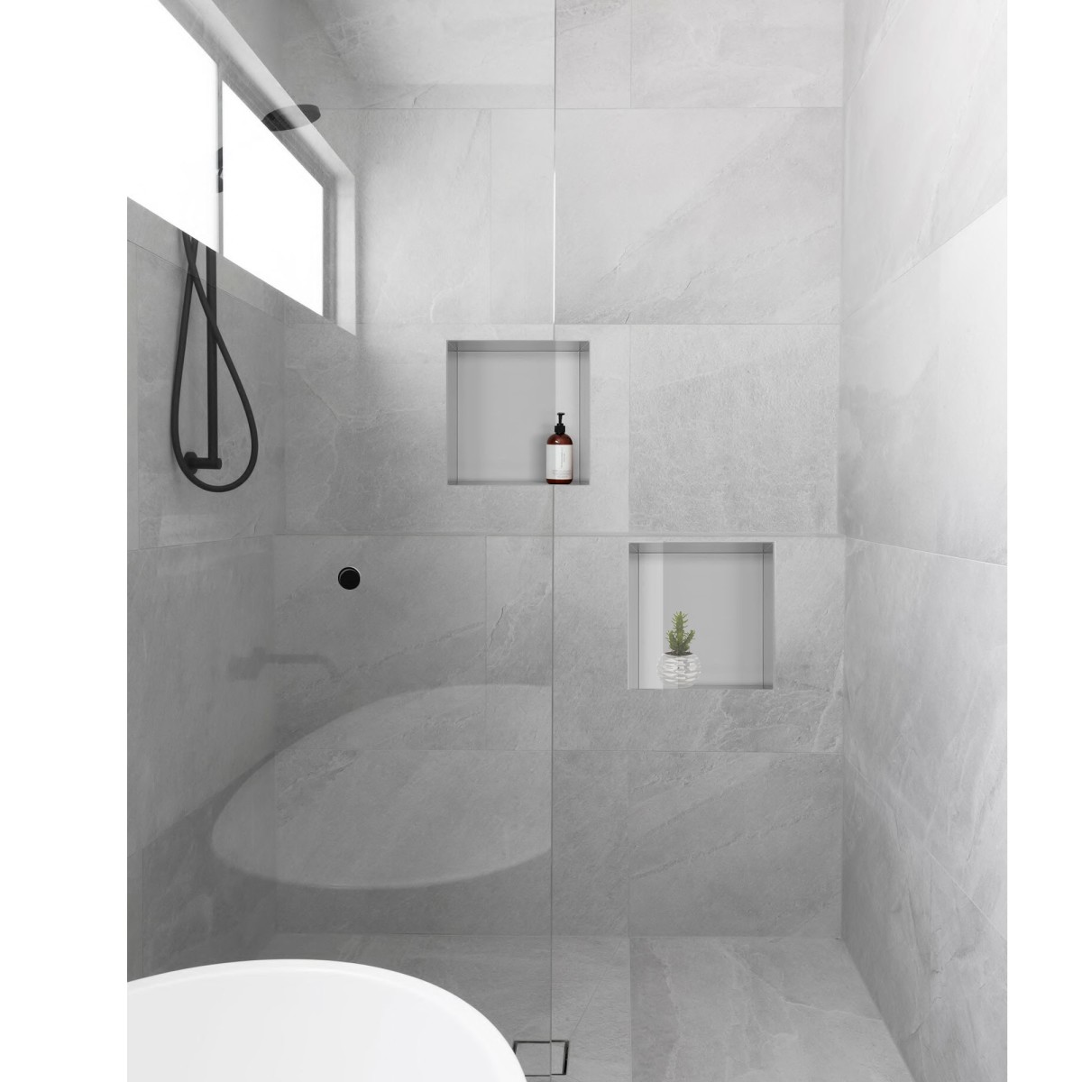 Niche murale affleurante en acier Glamour 30x30