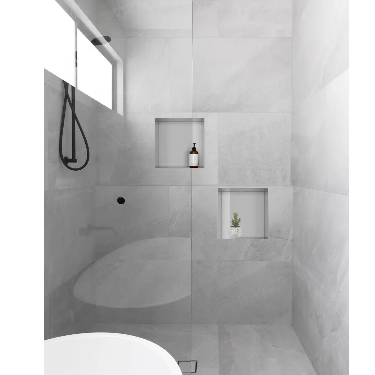 Niche murale affleurante en acier Glamour 30x30