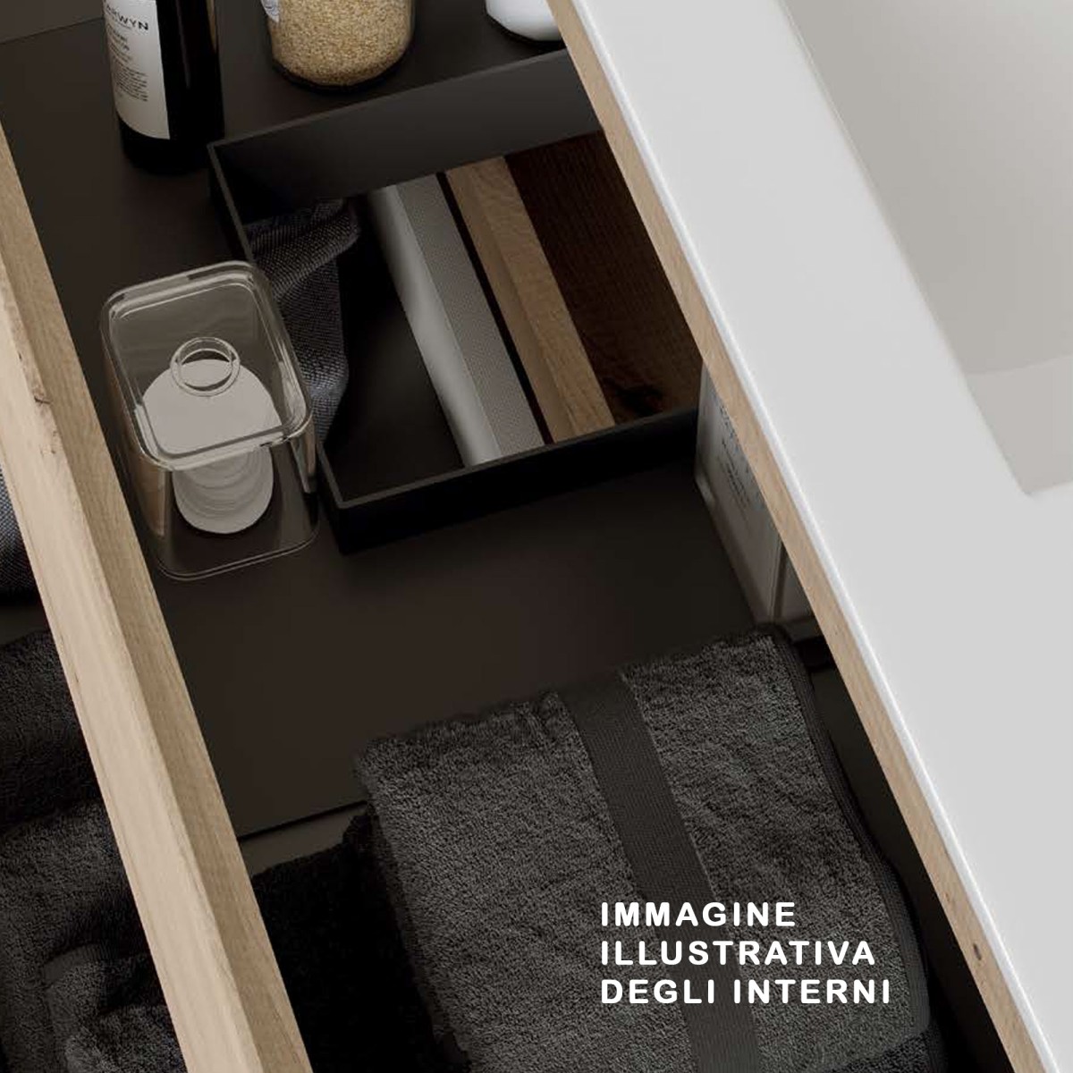 Mobile bagno sospeso laccato bianco 60 80 100 con specchio