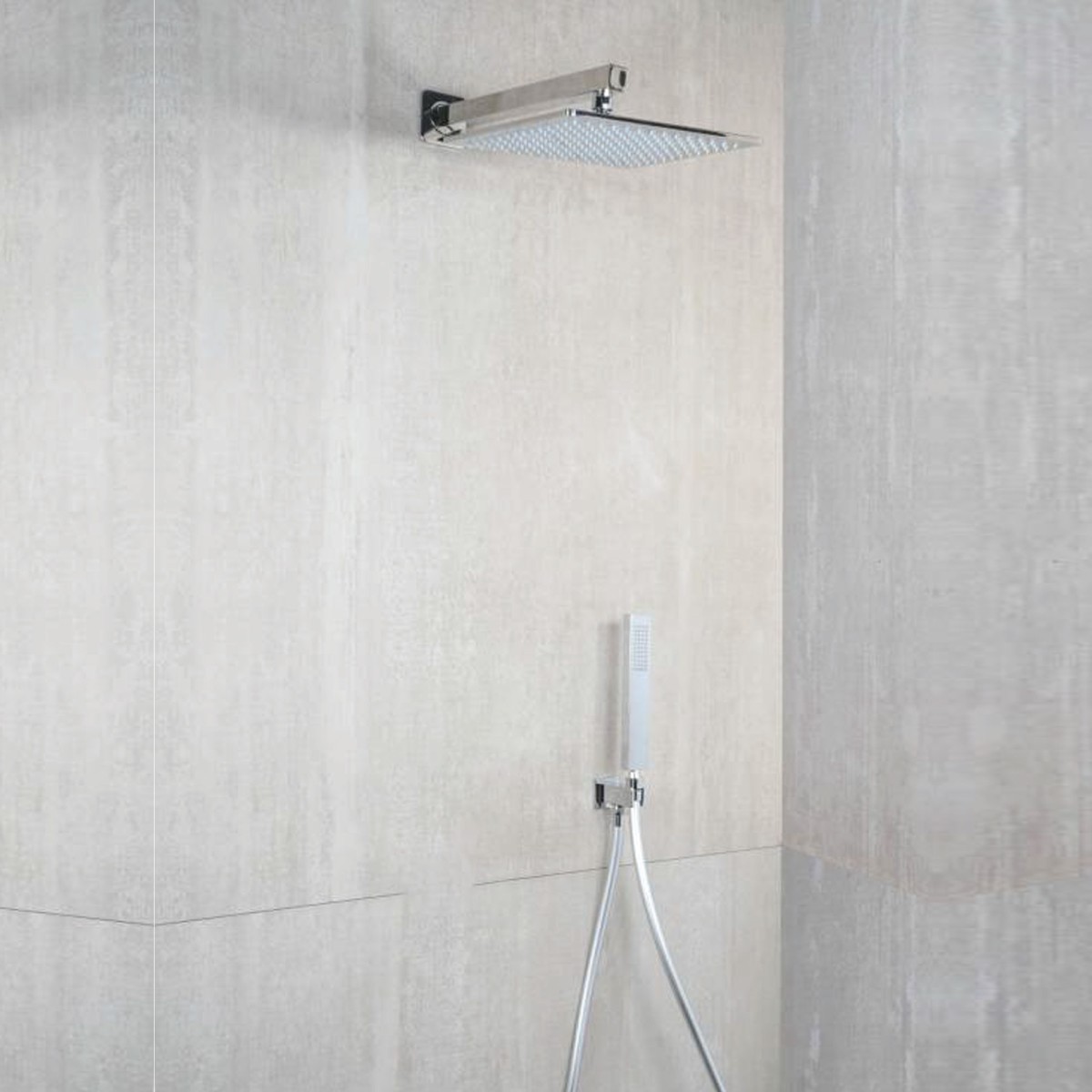 Kit doccia 5PZ Soffione 25x25 Presa Acqua Braccio Doccia...