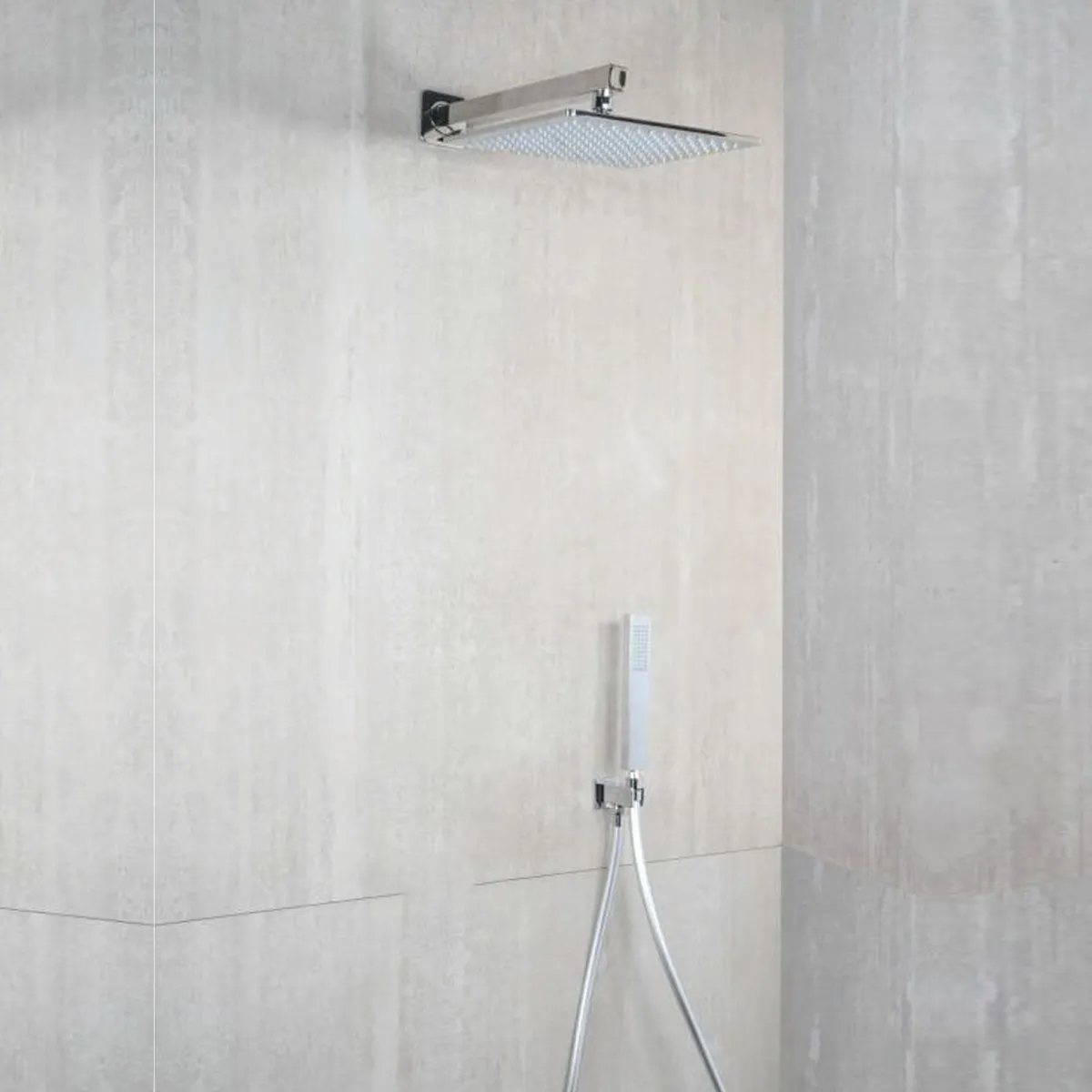 Kit doccia 5PZ Soffione 25x25 Presa Acqua Braccio Doccia...