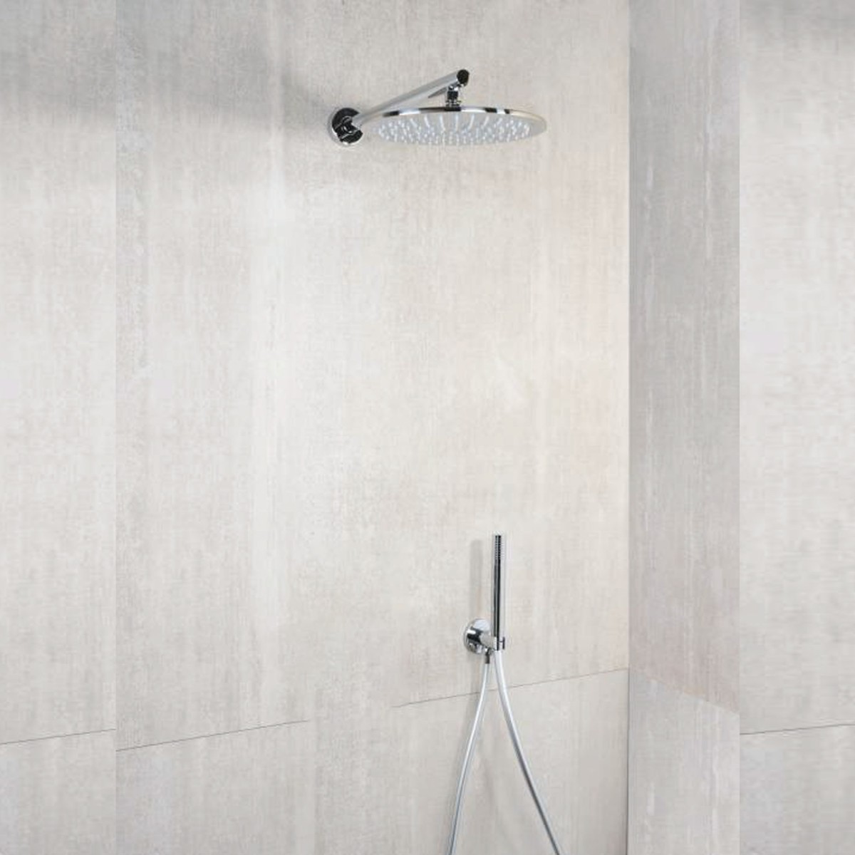 Kit doccia 5pz tondo con soffione da 25cm