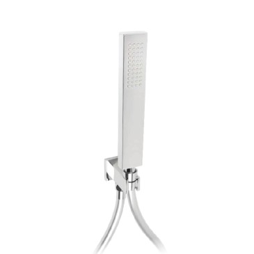 Pommeau de douche carré METAFORM avec raccord d'eau en acier inoxydable