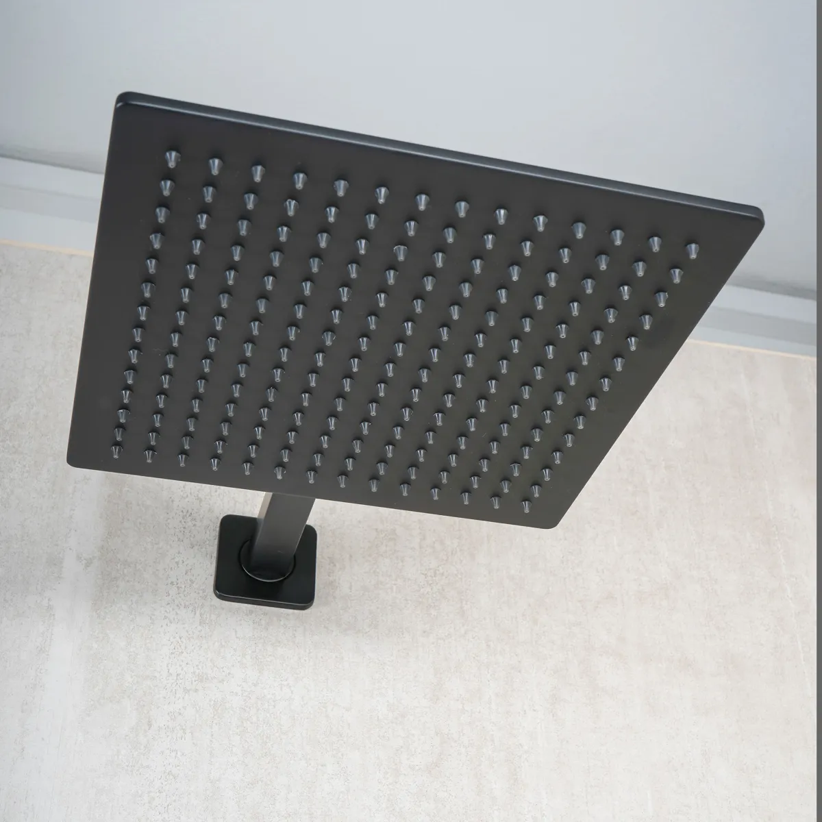 soffione doccia 25x25 total black