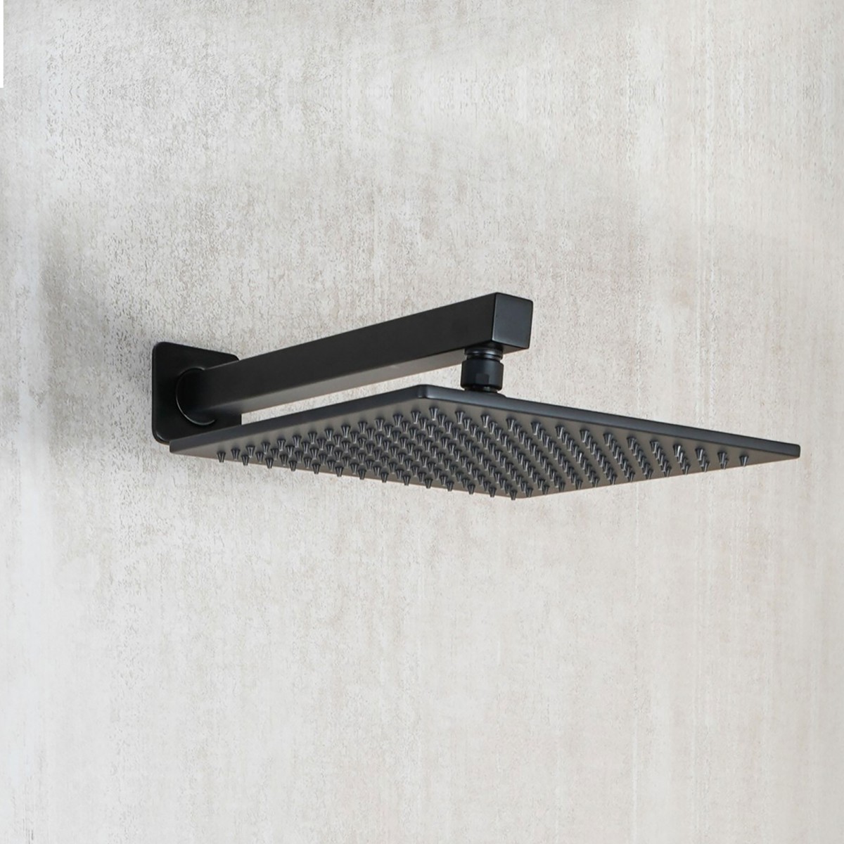 Kit doccia NERO 5PZ Soffione 25x25 Presa Acqua Braccio...