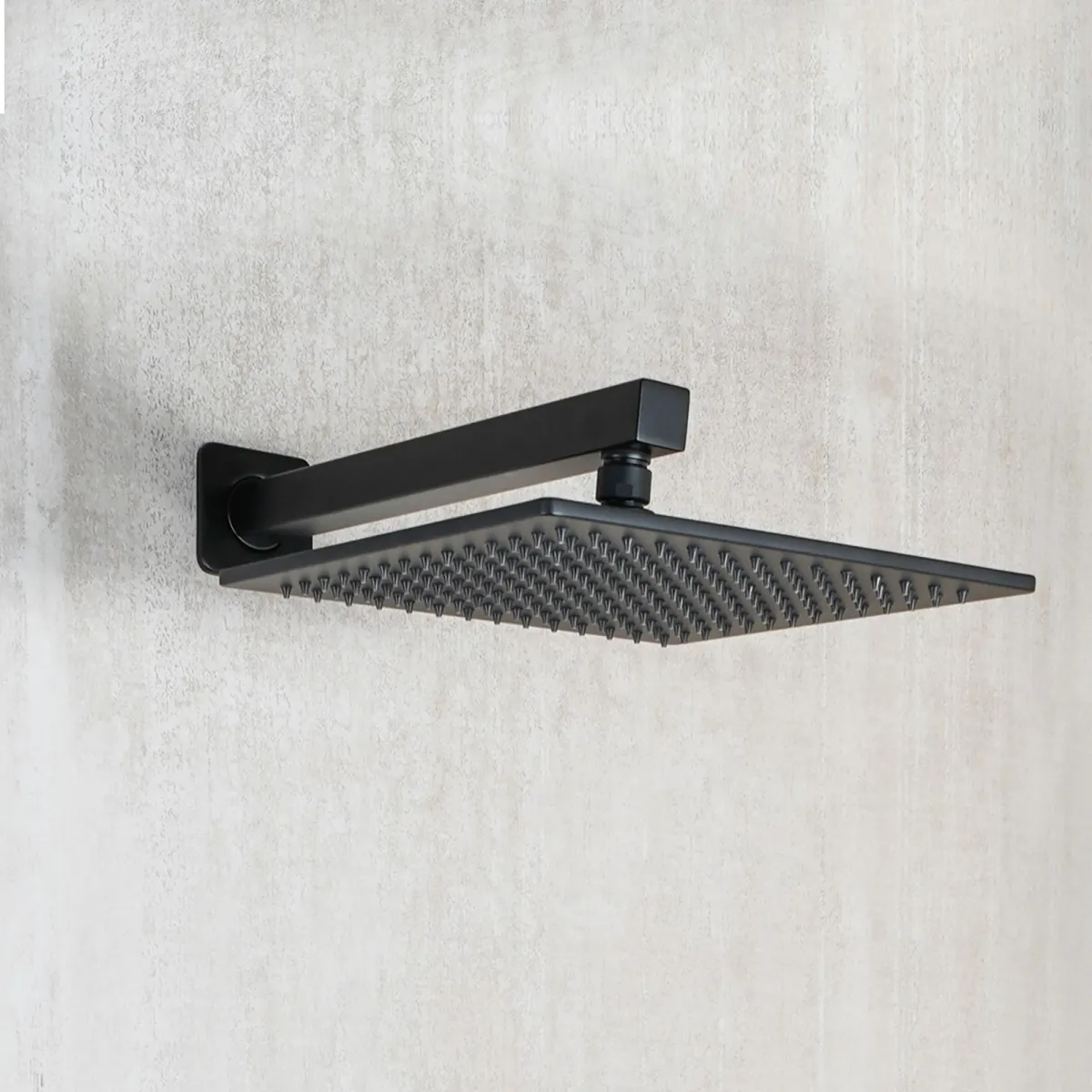 Kit doccia NERO 5PZ Soffione 25x25 Presa Acqua Braccio...