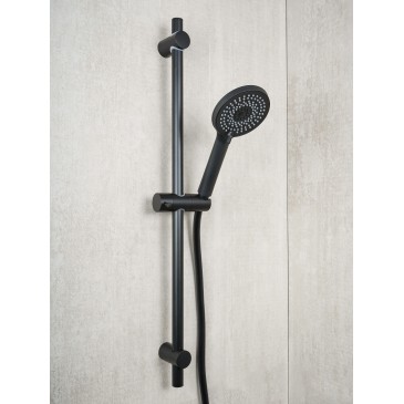 Barre de douche NOIRE avec pommeau de douche multifonctionnel ERMES