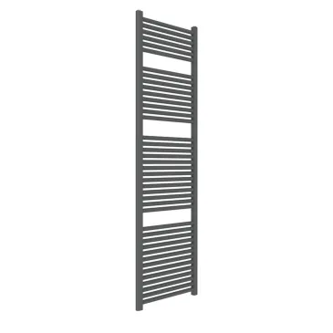 Sèche-serviettes noir mat, entraxe 45 cm, hauteur 180 cm, largeur 50 cm