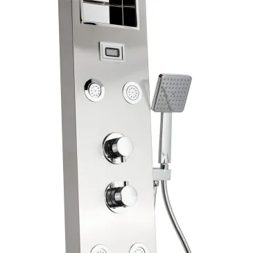 Panneau de douche hydromassage en acier inoxydable brossé CITY PLUS