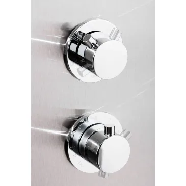 Panneau de douche hydromassage multijets en acier brossé MANHATTAN PLUS