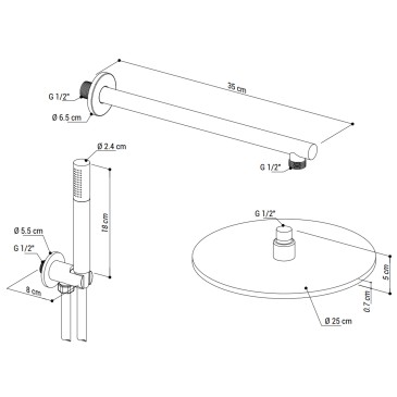 Kit Doccia satinato 5pz...