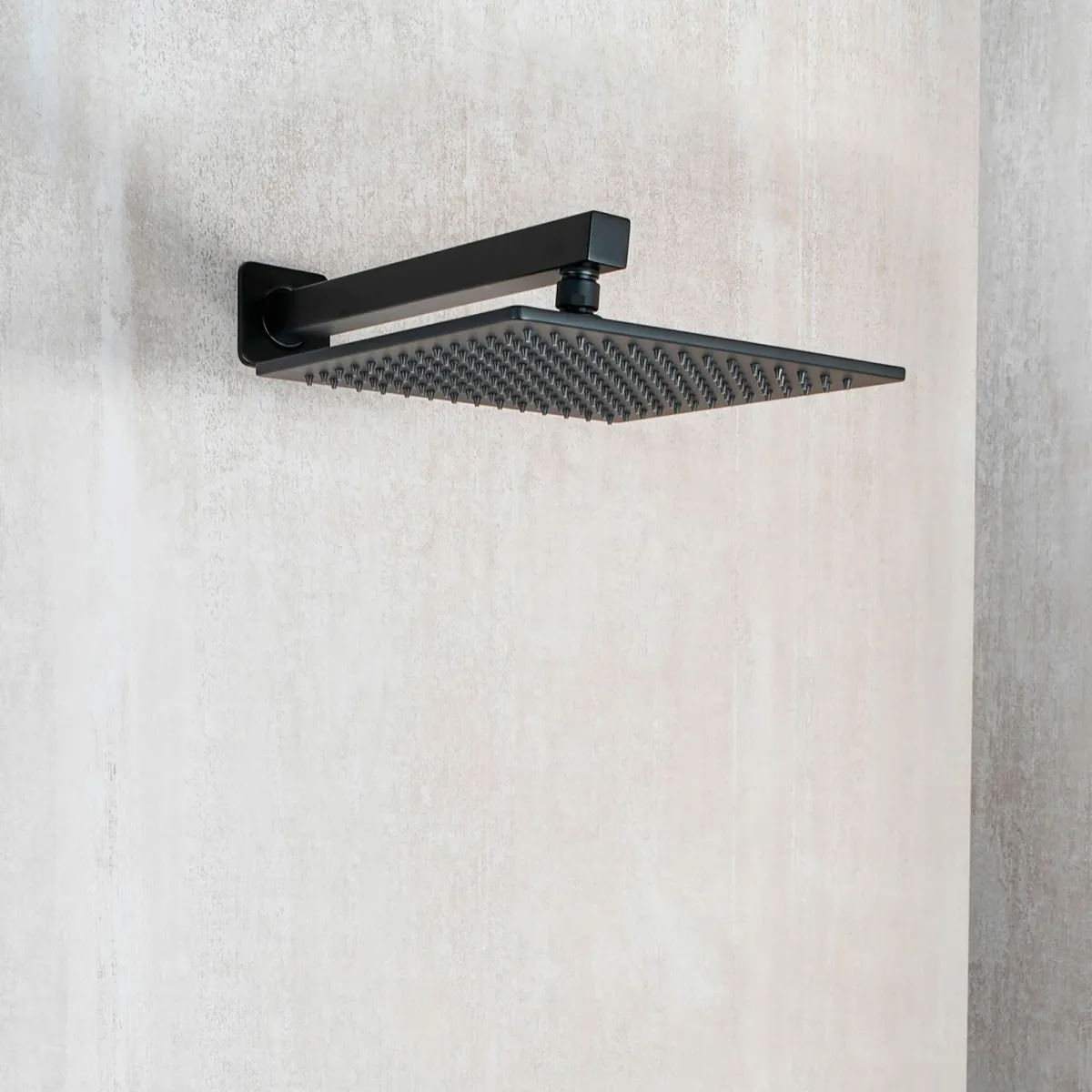 Bras de douche QUADRO en acier inoxydable noir mat