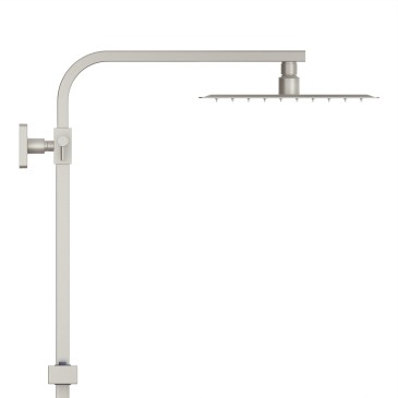 Barre de douche en satin avec pomme de douche et douchette sans mitigeur