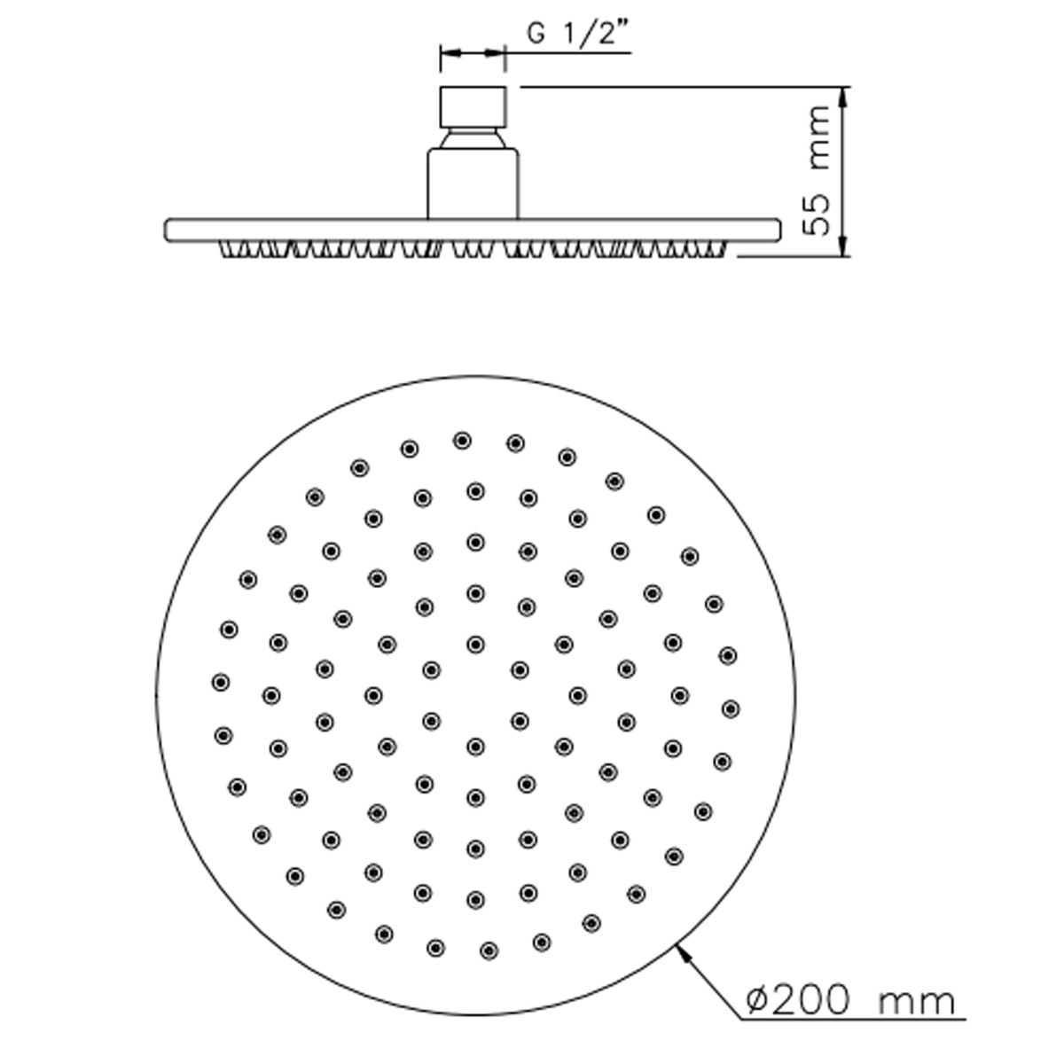 SEVEN 20 cm runder Duschkopf aus Edelstahl