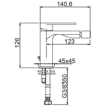 Alpha Designer Chrome Bidet-Mixer