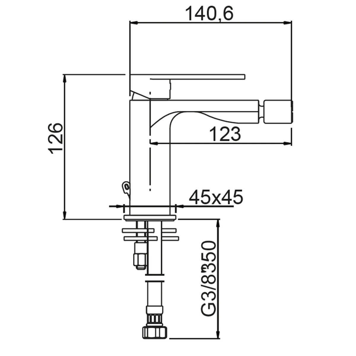 Alpha Designer Chrome Bidet-Mixer
