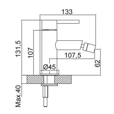 Urbaner wassersparender Bidet-Mixer aus Chrom
