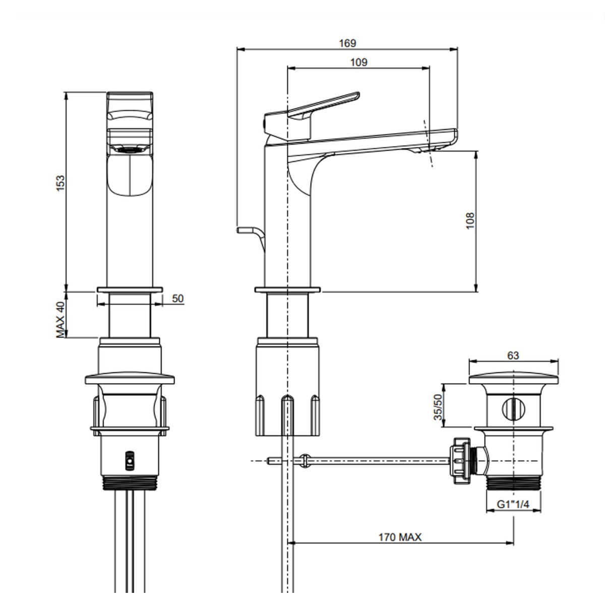 Miscelatore Lavabo Gintonic Cromato con scarico