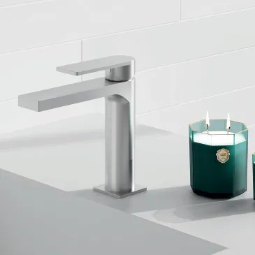 Alpha Waschtischarmatur mit satiniertem Nickel-PVD-Finish