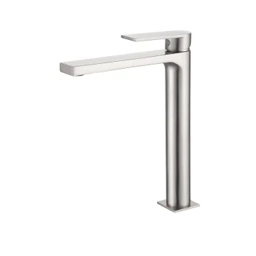 Mitigeur de lavabo haut ALPHA avec finition PVD nickel satiné