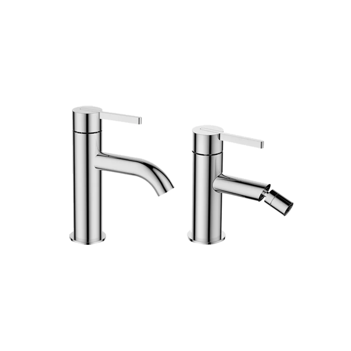 set di rubinetti cromati per lavabo e bidet. Soluzione...