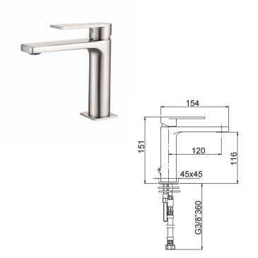 scheda tecnica set lavabi ALPHA