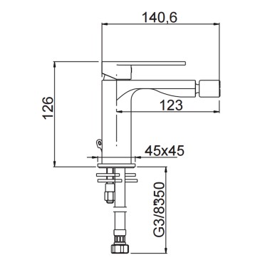 Scheda tecnica lavabo dal kit miscelatori ALPHA