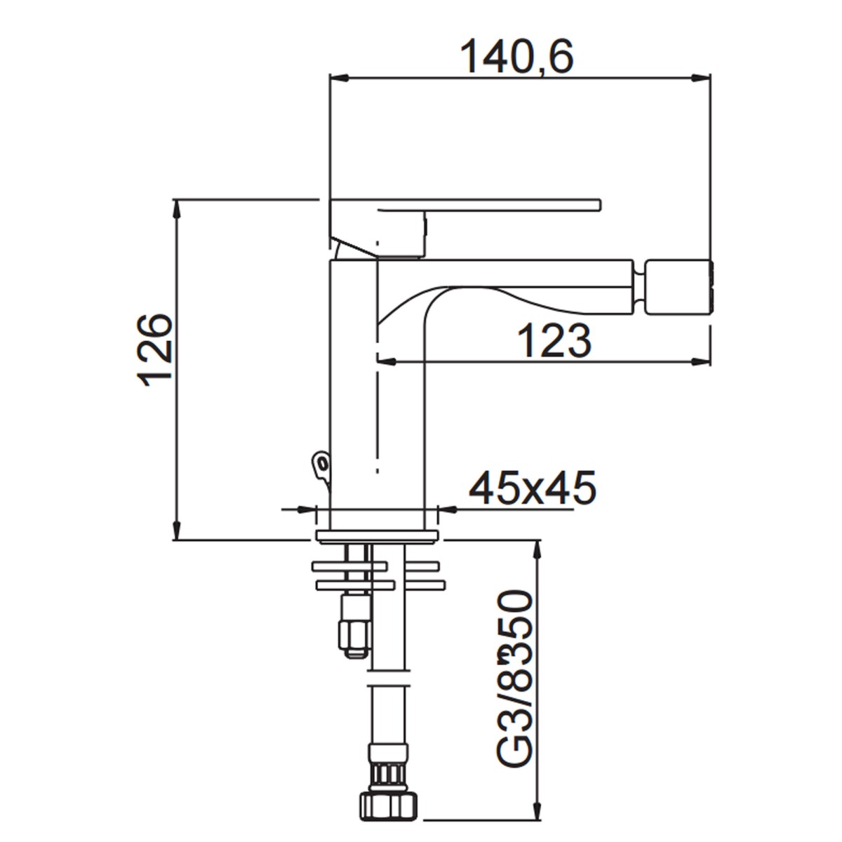 Scheda tecnica lavabo dal kit miscelatori ALPHA